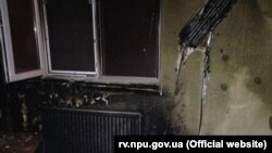Наслідки підпалу редакції «Четверта влада», фото поліції Рівненщини