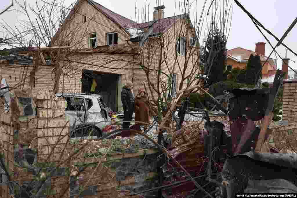 Будинок, пошкоджений атакою. Софіївська Борщагівка, Київщина