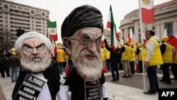 Washimgton DC - Protesters outside the White House demand regime change in Iran. March 8, 2019.