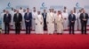 امیر قطر در میان مقامات حاضر در مراسم افتتاح طرح توسعۀ میادین گاز پارس جنوبی