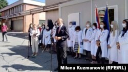 Serbia -- EU ambassador in Serbia Sem Fabrizi in Valjevo, 24 September, 2020