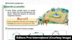 Pagină din cartea de matematică pentru clasa a IV-a, editura Prut Internațional, 2020