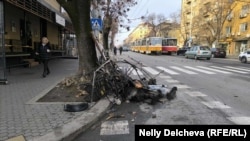 Обгорени столове на бул. „Дондуков“, 2 декември 2025 г.