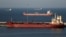 A tanker sits anchored in Muscat, Oman, on March 7.