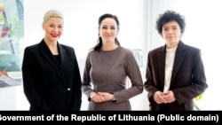 Марыя Калесьнікава, Інга Ругінене, Тацьцяна Хоміч падчас сустрэчы 3 лютага 2026 году