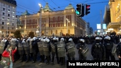 Policija ispred Rektorata Univerziteta u Beogradu, 31. mart 2026. 