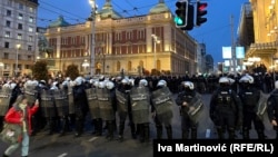 Kordoni policije u centru Beograda, u blizini zgrade Rektorata, 31. mart 2026.