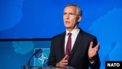 NATO Secretary-General Jens Stoltenberg said the new space center is to be set up in Ramstein, an air base close to the French border. (file photo)