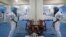 Afghan girls practice tae kwan do at a gym in Kabul.