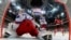 Canada's Ennis Tyler scores against Russia during the ice hockey world championship game in Prague on May 17. 