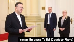 Ali Moujani, Iran's ambassador to Georgia, submits his credentials in Tbilisi earlier this year. 