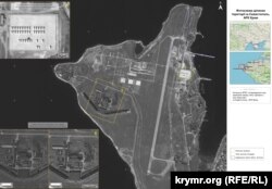 Спутниковый снимок РЛС «Днепр» в Севастополе, фиксирующий работы по ее демонтажу. Крым, февраль 2021 года