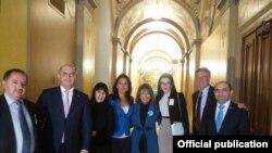 US/Armenia - An Armenian parliamentary delegation, including Standing Foreign Relations Commission Chairman Armen Ashotian (second from left), meeting with Congressional Armenian Caucus leadership in Capitol Hill, Washington,07Mar,2018