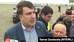 Mikheil Saakashvili Gürcüstanda hakimiyyətdə olarkən. Anaklia. 02Okt2013