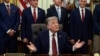 US President Donald Trump at the White House on July 24. Trump said talks were still ongoing amid tit-for-tat attacks by the US and Iran in the Middle East.