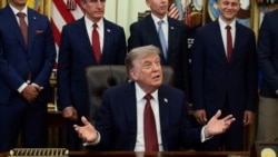 US President Donald Trump at the White House on July 24. Trump said talks were still ongoing amid tit-for-tat attacks by the US and Iran in the Middle East.