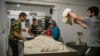 Nagorno Karabakh -- People make bread at a bakery in Stepanakert, that works 24 hours a day to offer free bread to remaining residents and delivering - when needed - to the towns of Martuni and Martakert, October 21, 2020, 