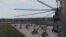 Russia -- Mi-8 helicopters take off at a military airfield in Kubinka ahead of a rehearsal of the May 9 Victory Day military parade, Moscow rgion, May 5, 2015