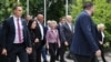 Посещението на председателката на ЕК Урсула фон дер Лайен в Сопот. На снимката тя е заедно с лидера на ГЕРБ Бойко Борисов и премиера Росен Желязков.