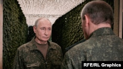 На російському телебаченні 3 липня показали Путіні у військовій формі, у нібито бліндажі, якому Герасимов доповідає про взяття Костянтинівки та всієї Луганської області