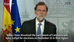 Spain's Rajoy Dissolves Catalonia's Government, Calls New Regional Elections