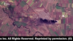 Наслідки удару українських безпілотників по нафтобазі в Тихорецьку на супутниковому знімку Planet.com, зробленому 12 березня 2026 року