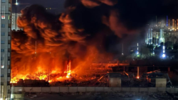 تصویری که از یکی از حملات امشب به نقطه‌ای در غرب تهران منتشر شده است