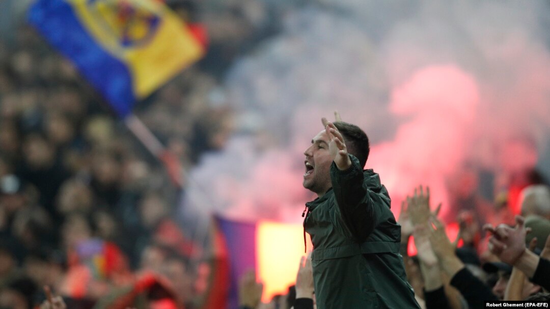 Scandalul scandărilor xenofobe de la meciul Farul Constanța - Sepsi OSK Sfântu Gheorghe, unde s-a scandat „Afară, afară cu ungurii din țară” a ajuns la UEFA. (imagine generică de la meciul dintre România și Suedia, de pe Arena Națională, București, 15 noiembrie 2019)