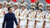 Pakistani Prime Minister Imran Khan reviews the honor guard during a welcome ceremony outside the Great Hall of the People in Beijing on October 8.