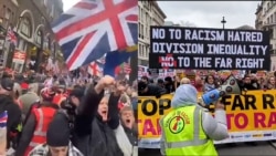 Supporters Demand Release Of U.K. Far-Right Activist In London; Counter March Also Held
