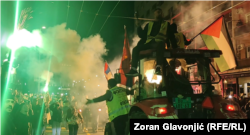 Doček grupe studenata iz Novog Pazara koja pešači do Novog Sada, Beograd, 28. oktobra 2025.