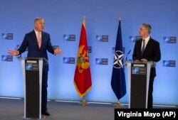 Presidenti malazez, Millo Gjukanoviq dhe Sekretari i NATO-s, Jens Stoltenberg. Bruksel, 18 maj,, 2021.