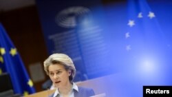 Președinta Comisiei Europene, Ursula von der Leyen . 