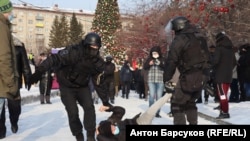 Акция протеста в Новосибирске 23 января