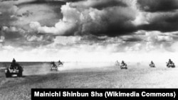 Танковая атака японцев перед рекой Хахин-Гол. Июль 1939