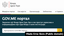 Ćirilična verzija web stranice Vlade Crne Gore 