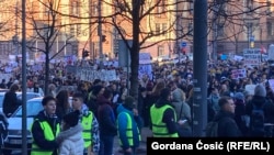 Protest dela studenata kao podrška srednjoškolcima, u Beogradu 27. decembra 2024.