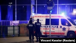 Полицейские в центре Страсбурга, где произошло нападение