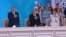 Kazakhstan - Prezident of Kazakhstan Nursultan Nazarbayev listning hymn at Assambly session.Astana. 