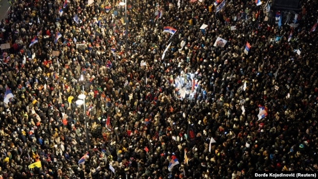 Pamje nga protesta e 1 marsit në Nish.