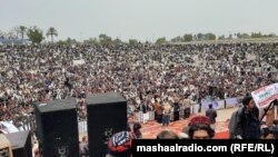 FILE: The Pashtun Tahafuz (Protection) Movement (PTM), a civil rights movement held a large protest meeting in the western city of Bannu on January 12.