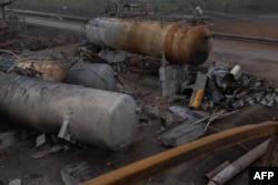 Instalații ale companiei ucrainene Naftogaz, avariate de atacurile rusești, într-o fotografie din 2 decembrie 2025.