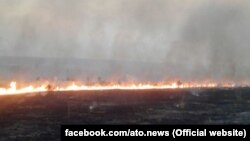 Пожежа на лінії розмежування 21 серпня 2017 року (Фото прес-центру Штабу АТО)