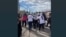 Armenia - A group of opposition supporters are confronted by government loyalists in the village of Nor Kyurin, June 2, 2026.
