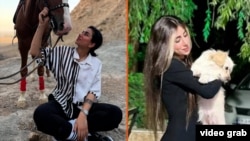 Bliznakinje Taraneh Rahimi (levo) i Romina Rahimi, 20-godišnjakinje kojima se sudi u Isfahanu u vezi sa januarskim protestima.