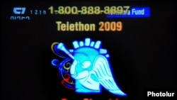 Armenia -- State television broadcasts a fundraising telethon from Los Angeles on November 26, 2009.