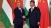 Hungarian Prime Minister Viktor Orban (left) shakes hands with Chinese President Xi Jinping during a meeting in Beijing in April 2019.