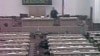 Armenia - A screenshot of TV footage of gunmen opening fire in the Armenian parliament on 27 October, 1999.