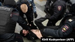 Fotografija sa protesta zbog zatvaranja Navaljnija 23. januara 2021 u Moskvi