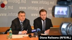 Igor Boțan și Petru Culeac la prezentarea rezultatelor evaluării ADEPT